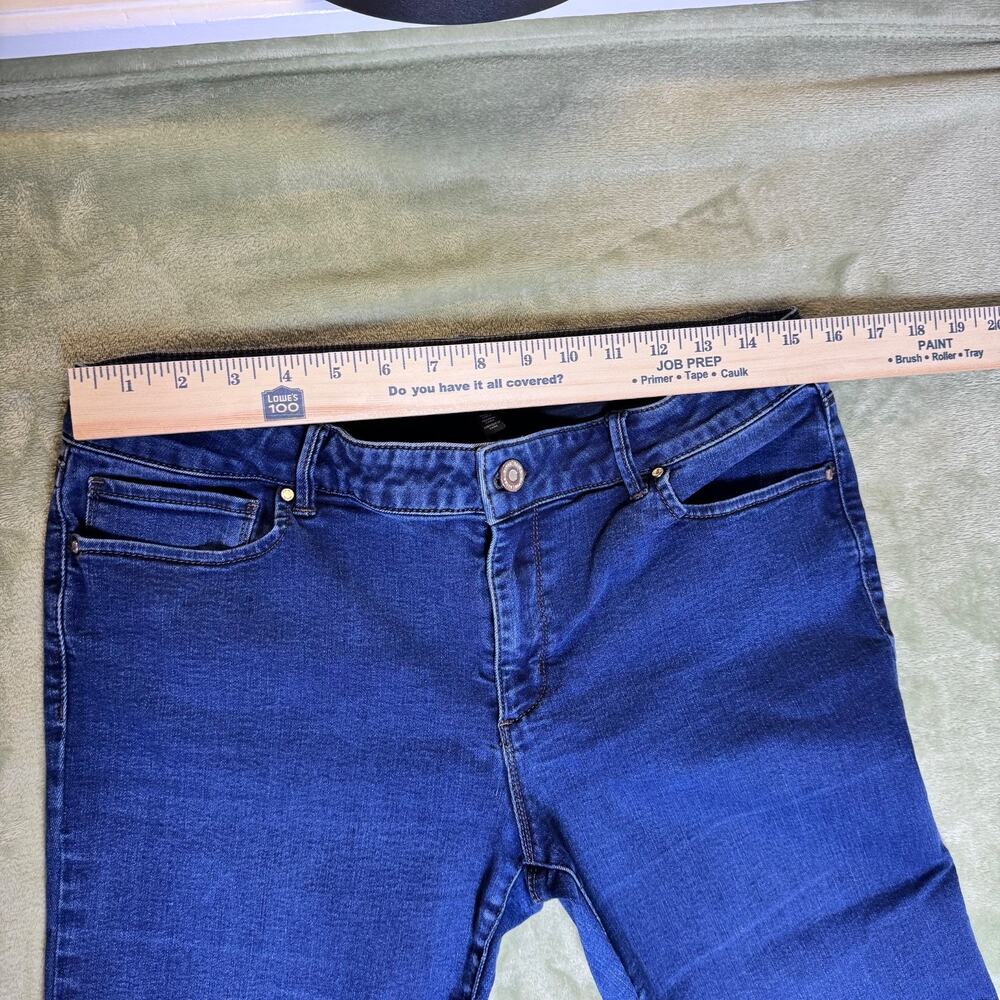 White House Black Market The Skinny Boot Jeans Dark Wash Stretch Size 14 - Picture 8 of 12